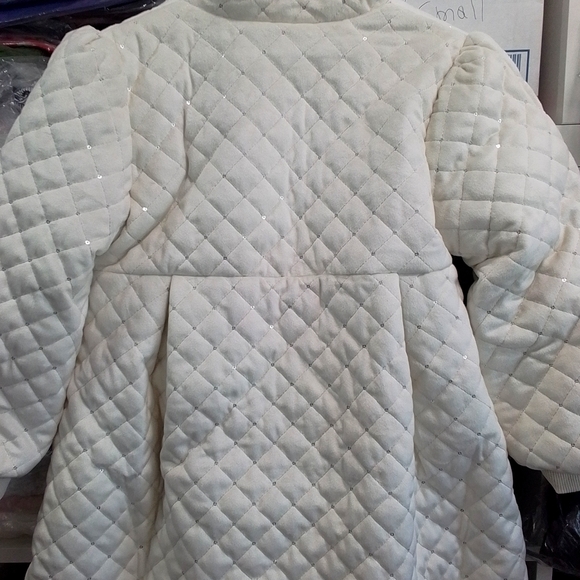NEW Quilted Ivory Girls Coat Sz 7-8 - Picture 13 of 16